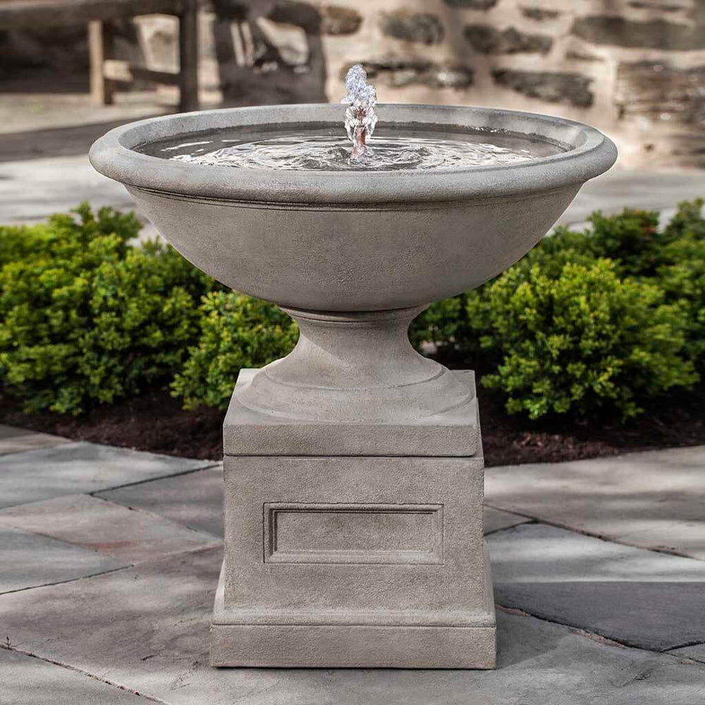 Aurelia Bubbling Fountain Outdoor in action on patio.