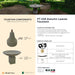 Complete overview of the Autumn Leaves Fountain with dimensions, weights, pump kit parts, tools, and general info.