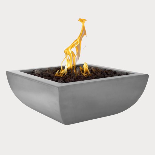 Avalon Fire Bowl, Natural Gray against gray background