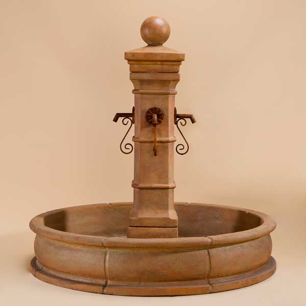 Avignon Pond Fountain against brown background.