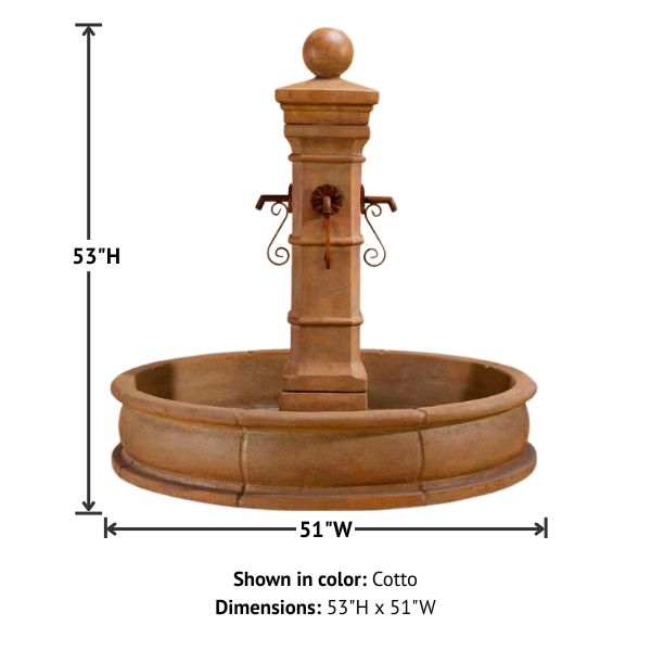 Avignon Pond Fountain with product details.
