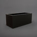 Badalona Rectangle Fiberglass Planter in matte black against gray background.