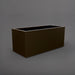 Badalona Rectangle Fiberglass Planter in matte bronze against gray background.