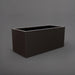 Badalona Rectangle Fiberglass Planter in matte charcoal against gray background.