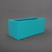 Badalona Rectangle Fiberglass Planter in satin seafoam grenn against gray background.