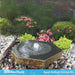 Basalt Bird Bath Fountain Kit on gravel in action