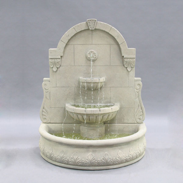 Bavarian Wall Fountain running against gray background