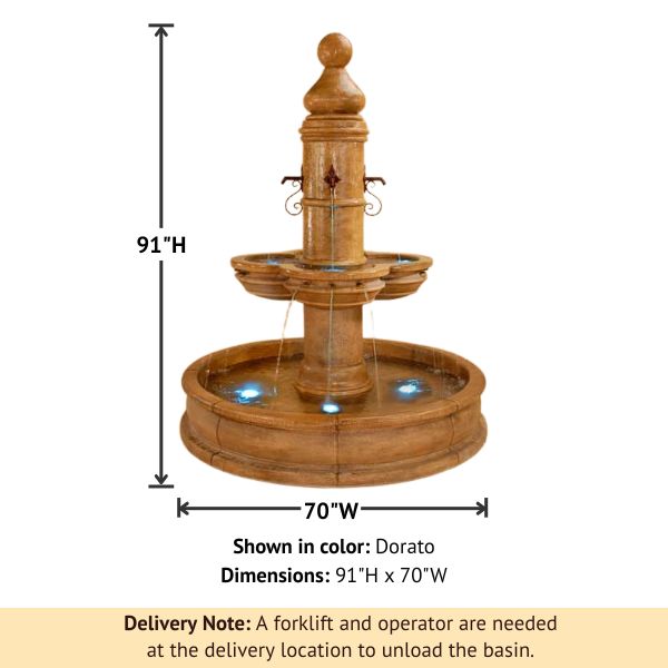 Beaumont Pond Fountain with product details.