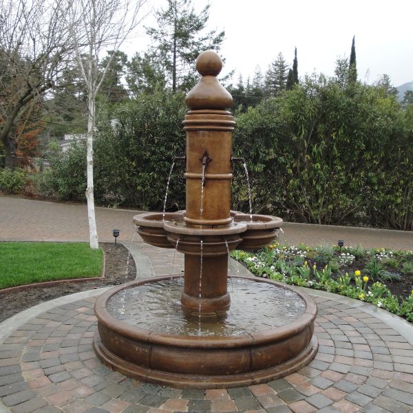 Beaumont Pond Fountain in action in the garden.