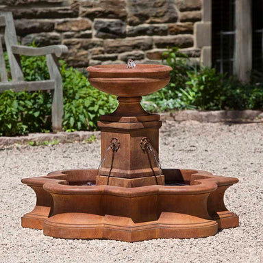 Beauvais Outdoor Water Fountaim in action on gravel patio.