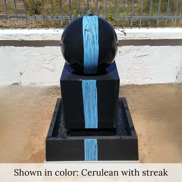 Block with Ball Fountain in cerulean with streak