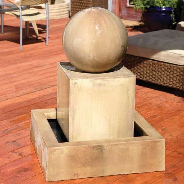 Block with Ball modern fountain outdoor on patio