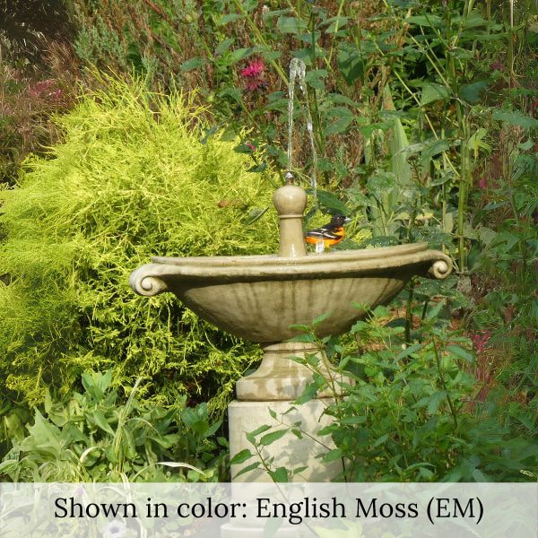 Borghese Fountain in action surrounded with green plants