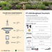 Complete overview of the Borghese Fountain with dimensions, weights, pump kit parts, tools, and general info.