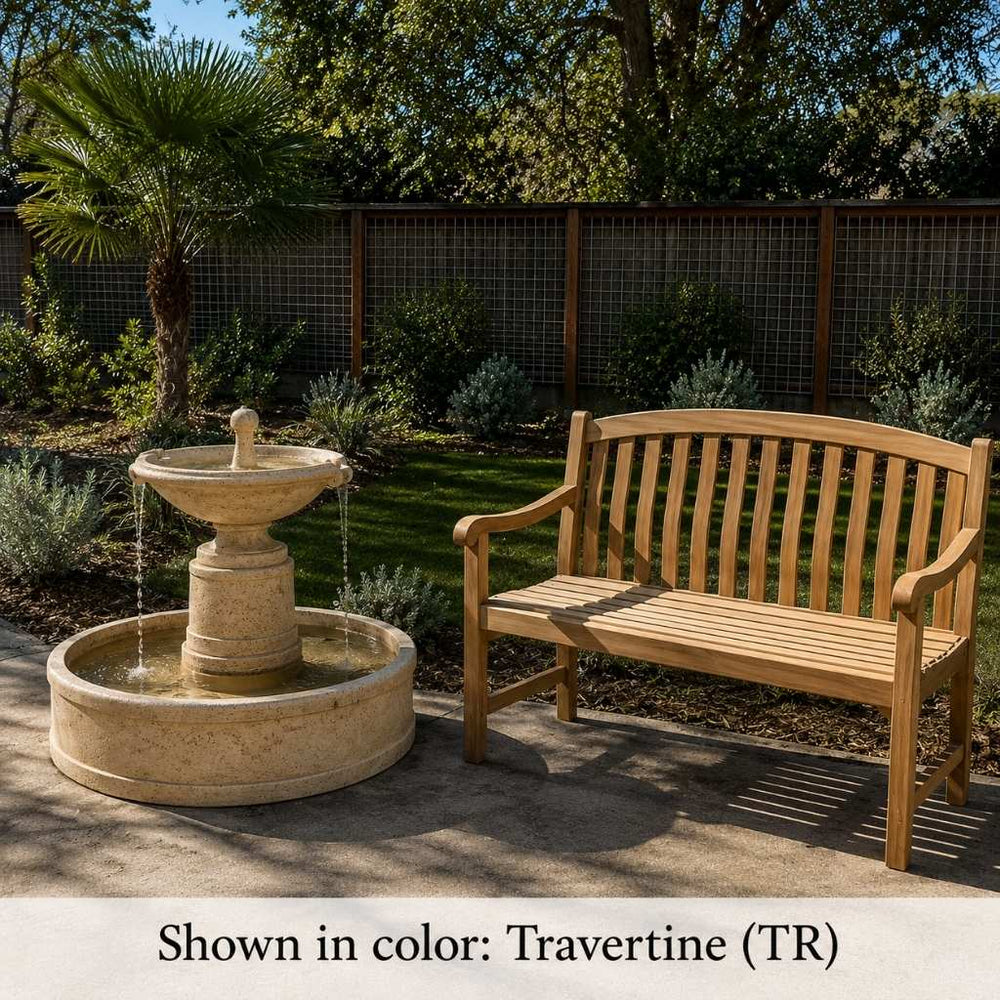 Borghese in Basin Fountain beside chair in the backyard