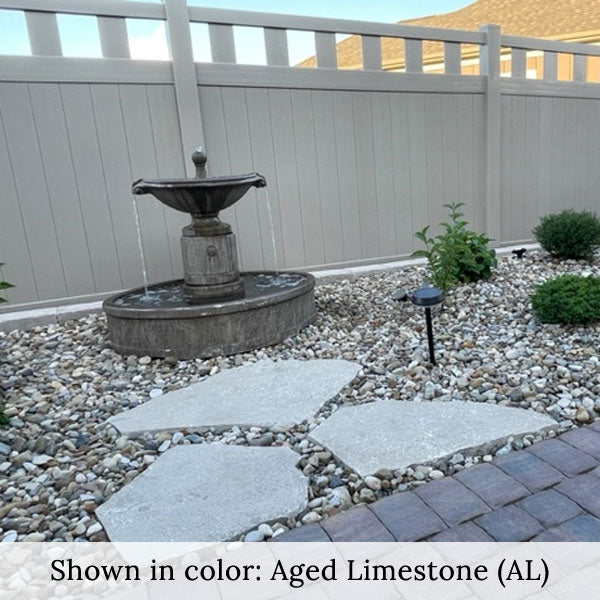 Borghese in Basin Fountain running on gravel in the backyard