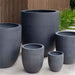 Bradford Planter in charcoal premium lite on concrete.