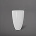Brannan Tapered Round Fiberglass Planter in gloss bright white against gray background.