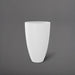 Brannan Tapered Round Fiberglass Planter in matte bright white against gray background.