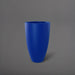 Brannan Tapered Round Fiberglass Planter in matte cobalt blue against gray background.