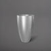 Brannan Tapered Round Fiberglass Planter in metallic silver against gray background.