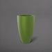 Brannan Tapered Round Fiberglass Planter in satin green against gray background.