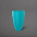 Brannan Tapered Round Fiberglass Planter in satin seafoam green against gray background.