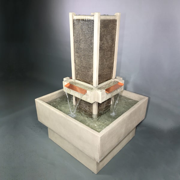 Brentwood Courtyard Fountain in action against gray background.