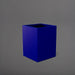 Brisane Tall Corner Fiberglass Planter in matte cobalt blue against gray background.