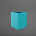 Brisane Tall Corner Fiberglass Planter in satin seafoam green against gray background.