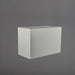 Brisbane Wide Rectangle Fiberglass Planter in matte cement grey against gray background.