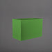 Brisbane Wide Rectangle Fiberglass Planter in satin green against gray background.