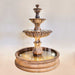 Calanthia Three Tier Pond Fountain against brown backbround.