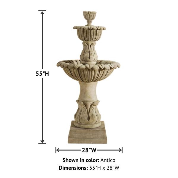 Calanthia Two Tier Fountain with product details.