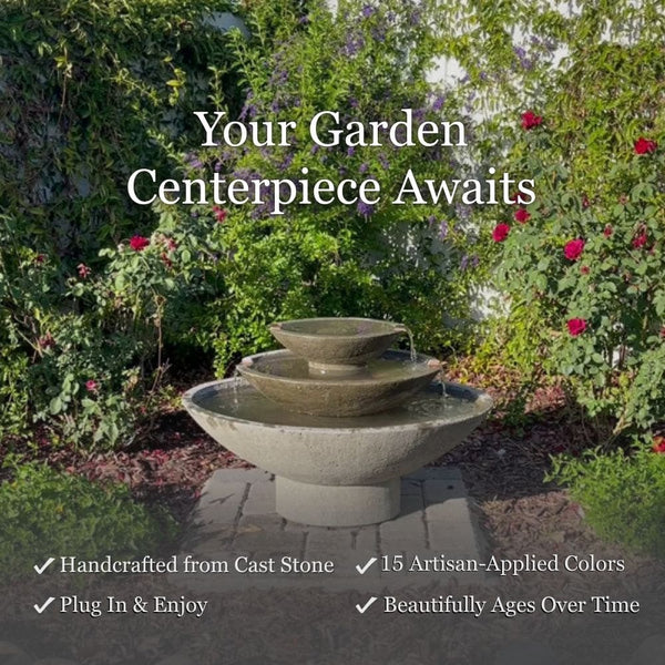 Carrera Oval Fountain handcrafted from cast stone