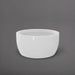 Casablanca Bowl Fiberglass Planter in gloss bright white against gray background.
