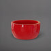 Casablanca Bowl Fiberglass Planter in gloss red against gray background.