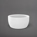 Casablanca Bowl Fiberglass Planter in matte bright white against gray background.
