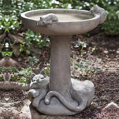 Cat Nap Birdbath in action in the backyard