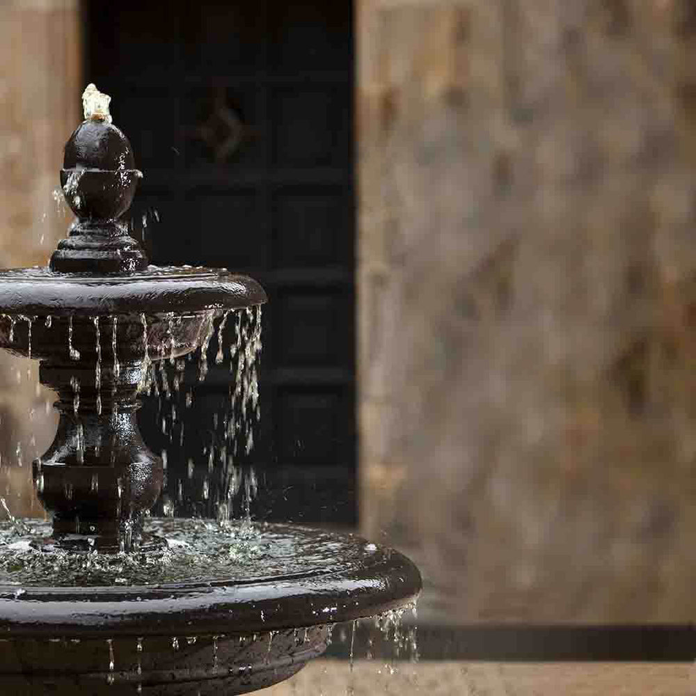 Caterina Fountain in basin in action upclose.