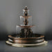 Cavalli Fountain with 12 Foot Bracci Basin in action against white background.