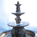 Cavalli Fountain with 12 Foot Bracci Basin in action against white background.