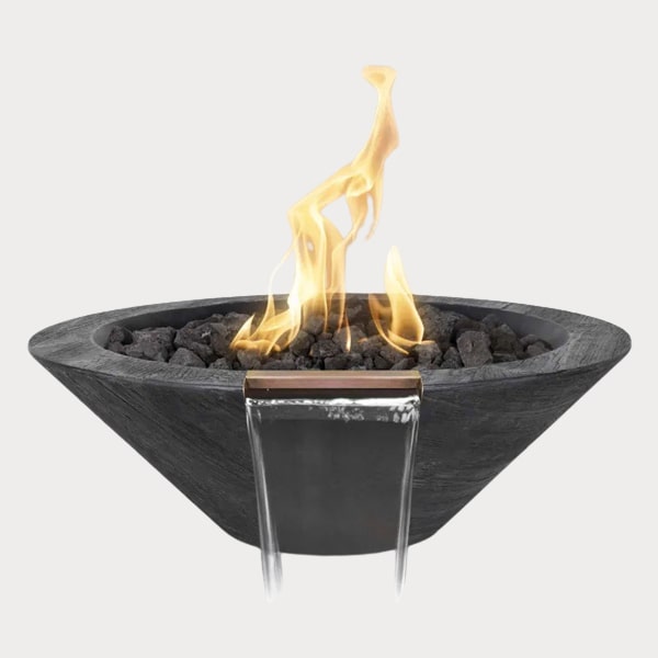 Cazo Wood Grain Fire and Water Bowl - Ebony