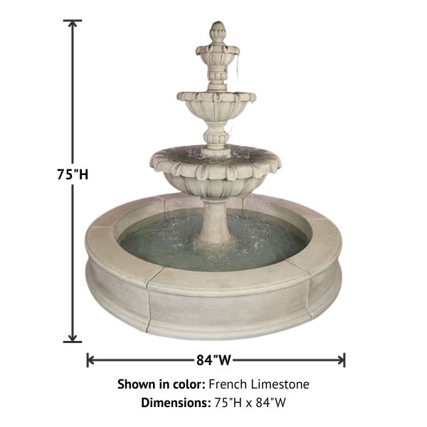 Chateau Three Tier Easy Pond Fountain with  product details.