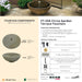 Info sheet for the Cirrus Garden Terrace Fountain listing components, dimensions, weights, pump parts, and required tools.