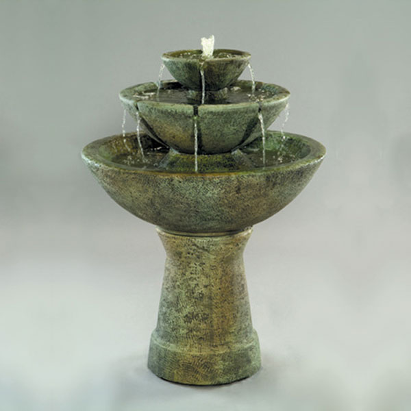 Color Bowl 3-Tier with Lips Fountain, Tall Fiore Stone