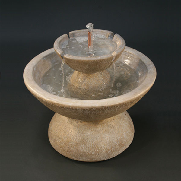 Color Bowl 2 Tier with Lip Fountain Fiore Stone
