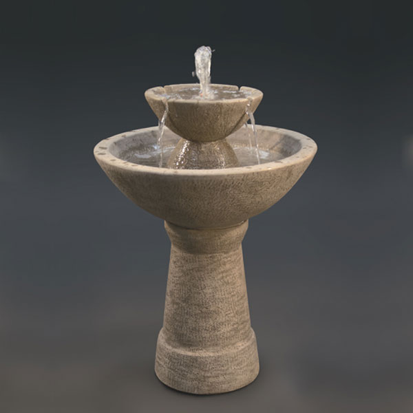 Color Bowl 2 Tier with Lip Fountain, Tall Fiore Stone
