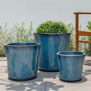 Concord Planter - Mediterranean - S/3 on concrete filled with plants