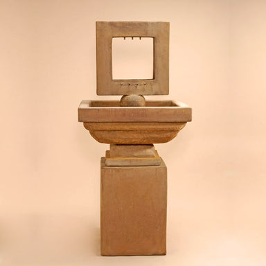 Contempo Square Fountain, Tall against brown background.